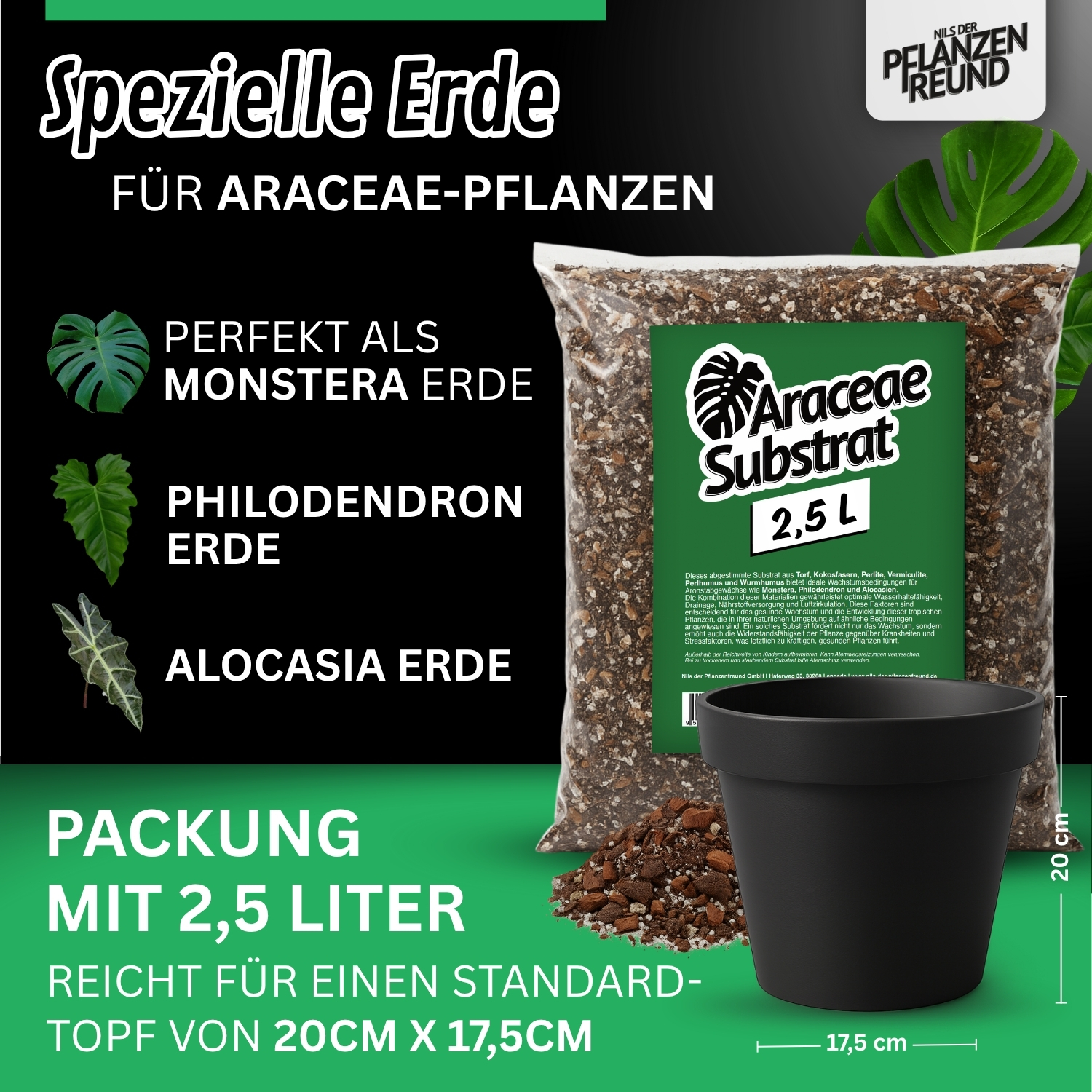 Araceae Substrat | Premium-Erde für Monstera, Philodendron, Alocasia