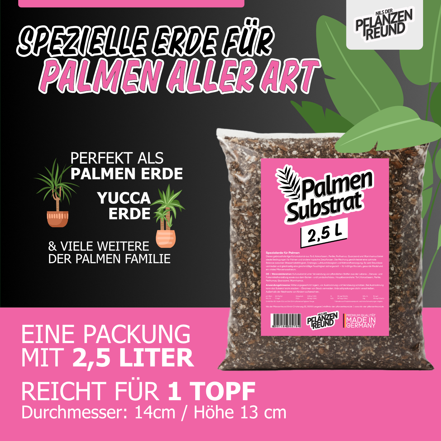 Palmen Substrat | Premium-Erde für Palmen aller Art